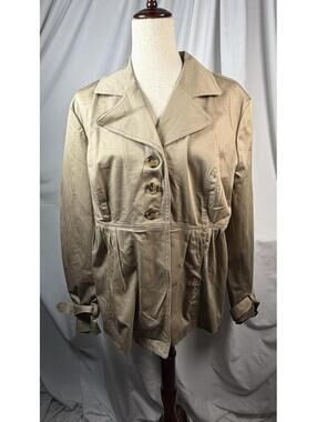 Cato Lined Dress/Career Trench/Over Coat/Jacket Khaki XL Belted NWT